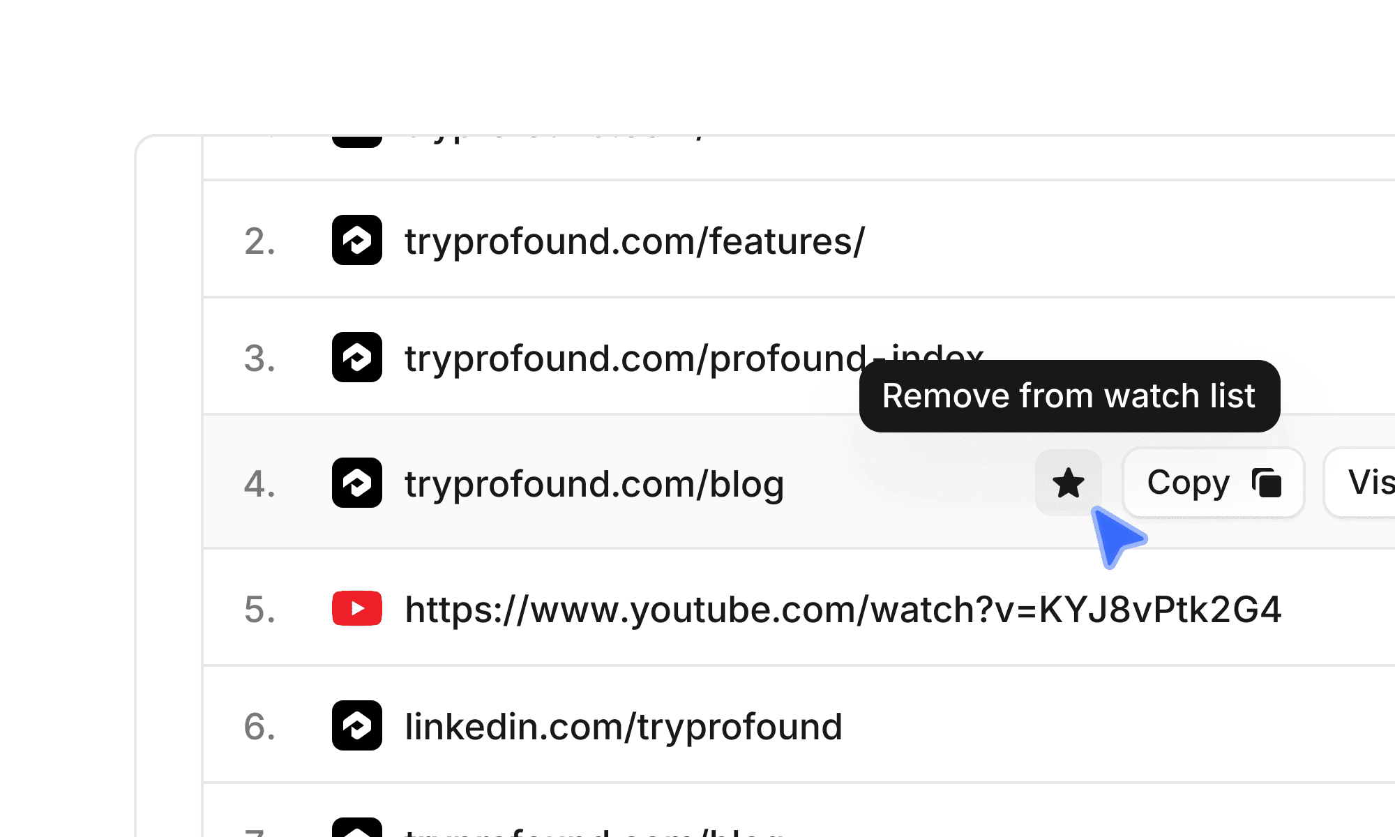 Clear a Single Page from Watched Pages in Answer Engine Insights