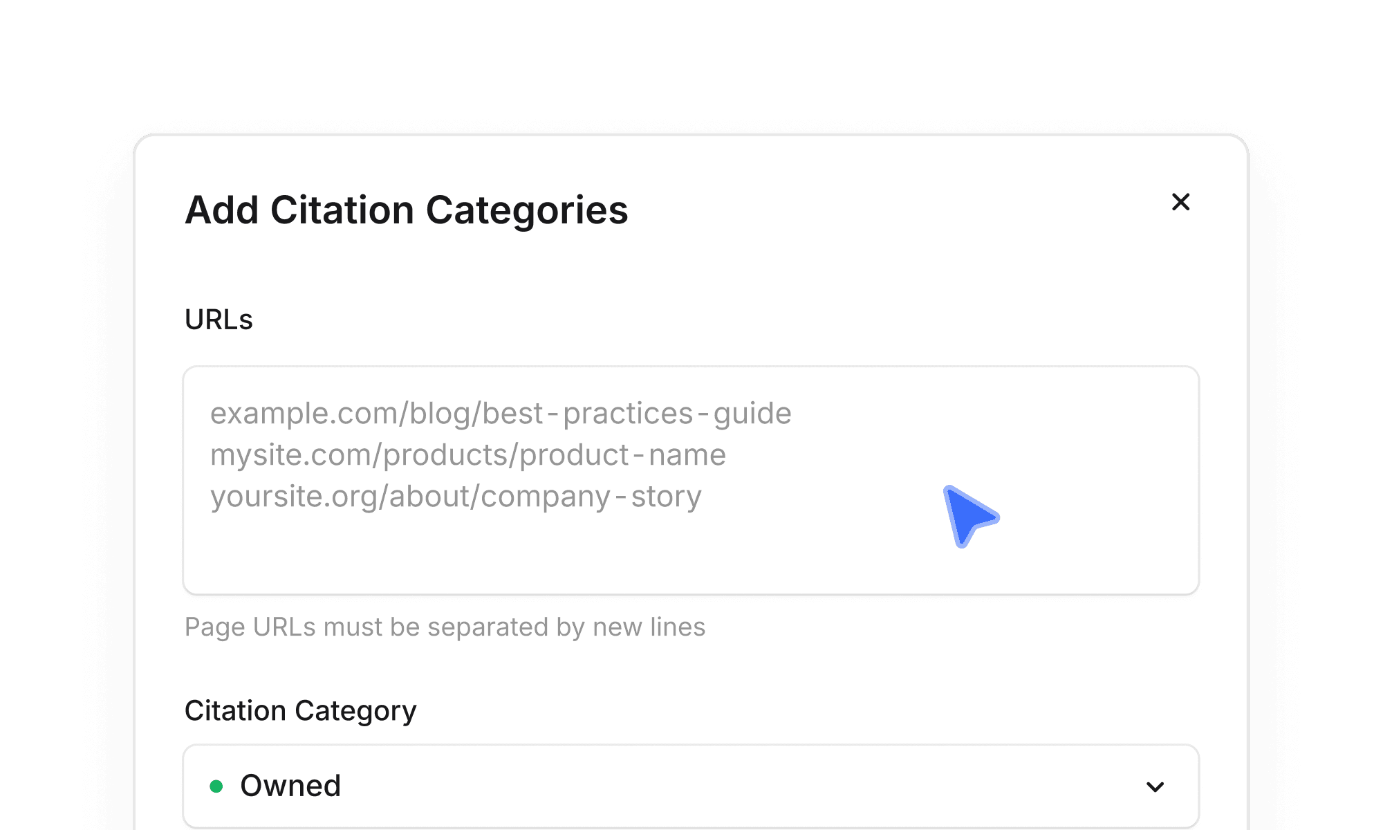 Add URLs to Existing Citation Categories